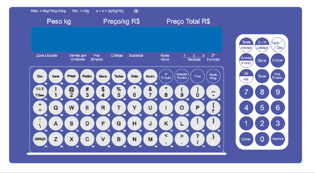 Teclado para Balança Toledo Prix 6